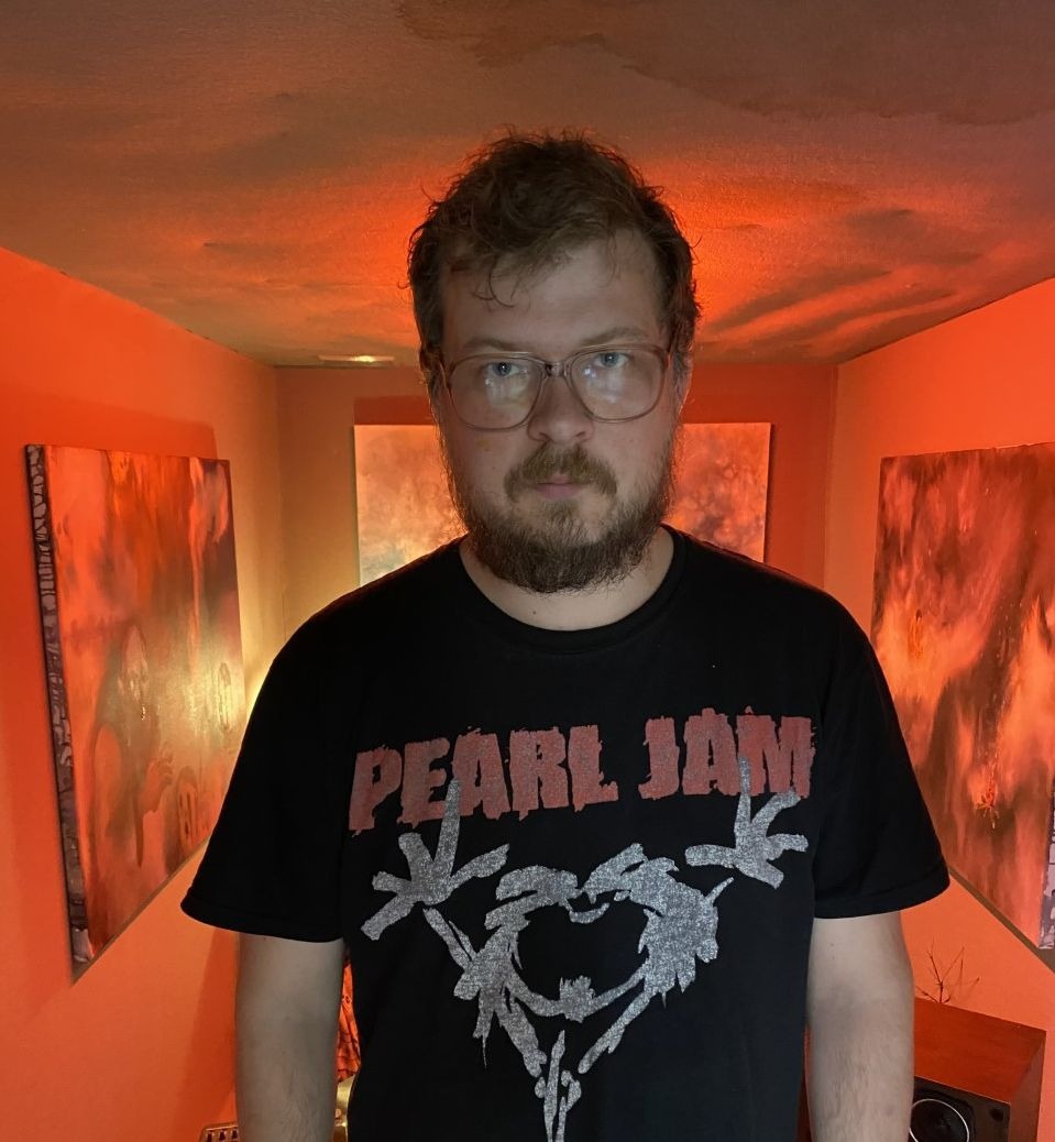 Kaspars Groševs playing cassettes and vinyl at KIOSK, Cēsis